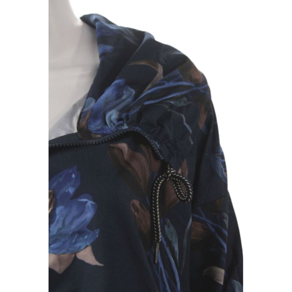 925 Fit Womens Floral Blue Windbreaker Zip Long Sleeve Size XS - Picture 2 of 7